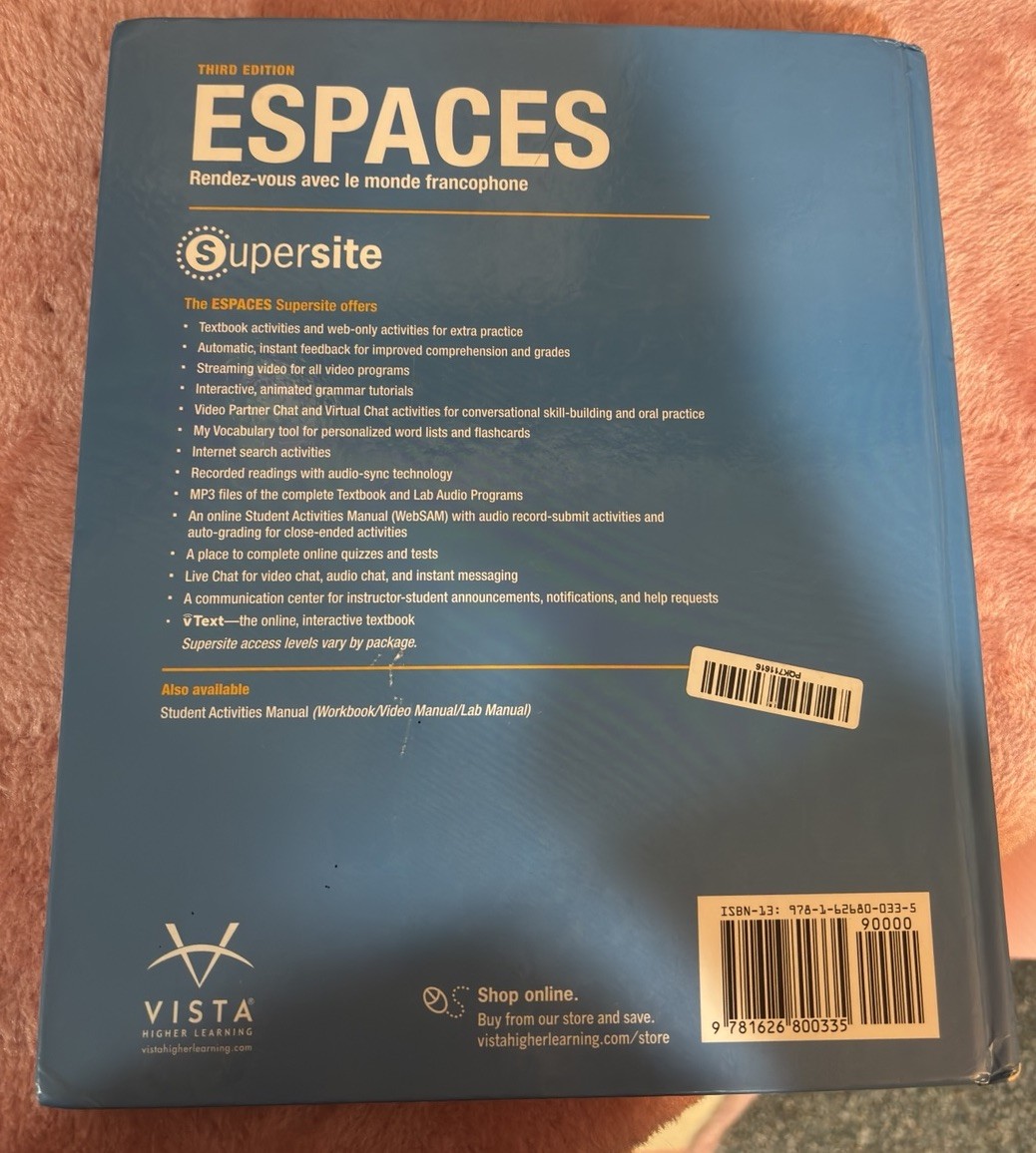 Vista Higher Learning Espaces Third Edition Textbook