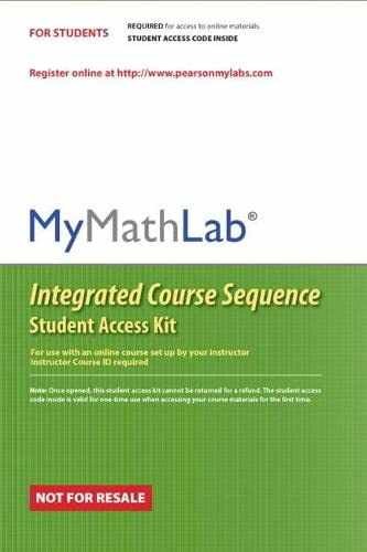 MyLab Math CourseCompass – Misc. Supplies, by Pearson Education – Very Good p