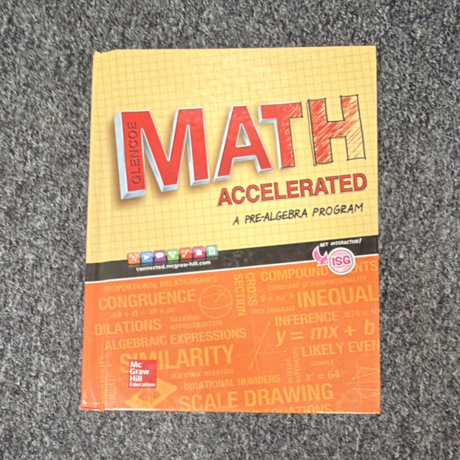 McGraw Hill Math Accelerated Pre-Algebra Textbook Hardcover