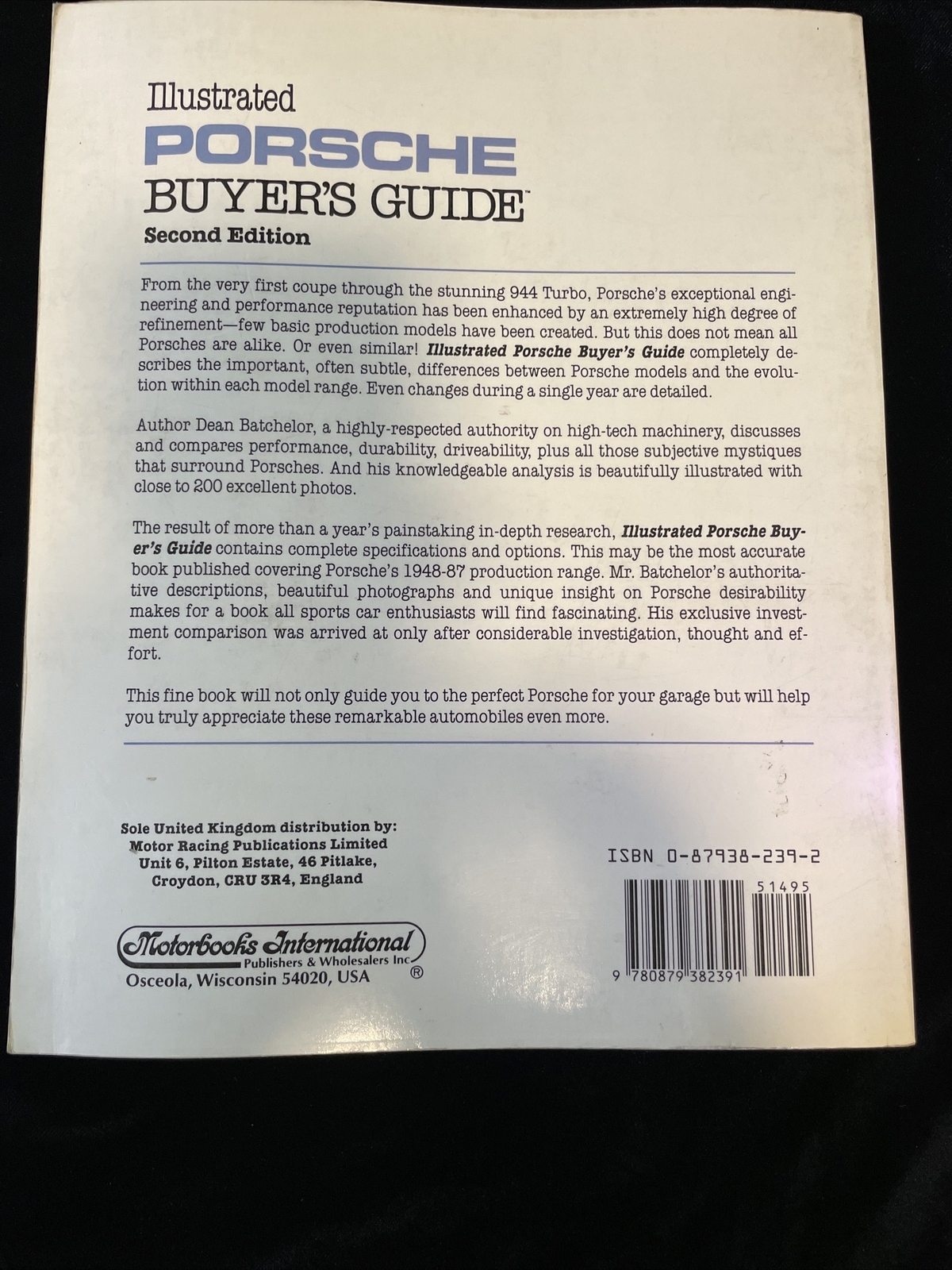 Illustrated PORSCHE Buyer’s Guide 1986. Dean Batchelor, Paperback Book