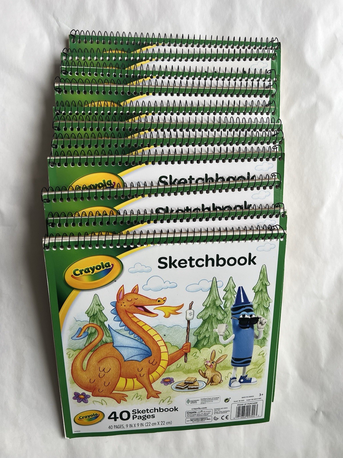 Lot of 11 Crayola Sketchbook 9&Prime; X 9&Prime; 22cm×22cm 40 Pages Drawing Notebook Canada