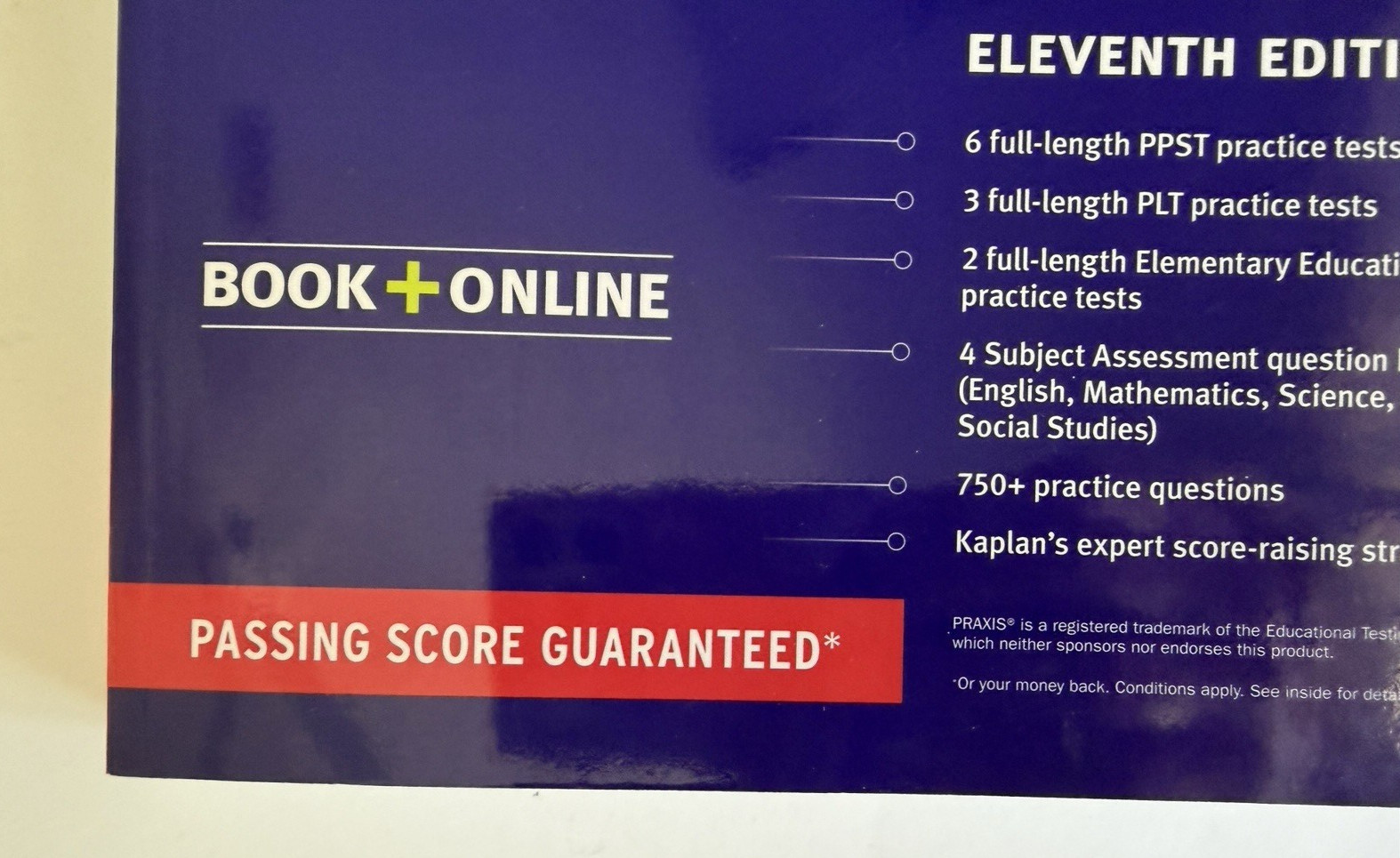Kaplan Praxis Eleventh Edition Practice Tests & Strategies for Score Raising NEW