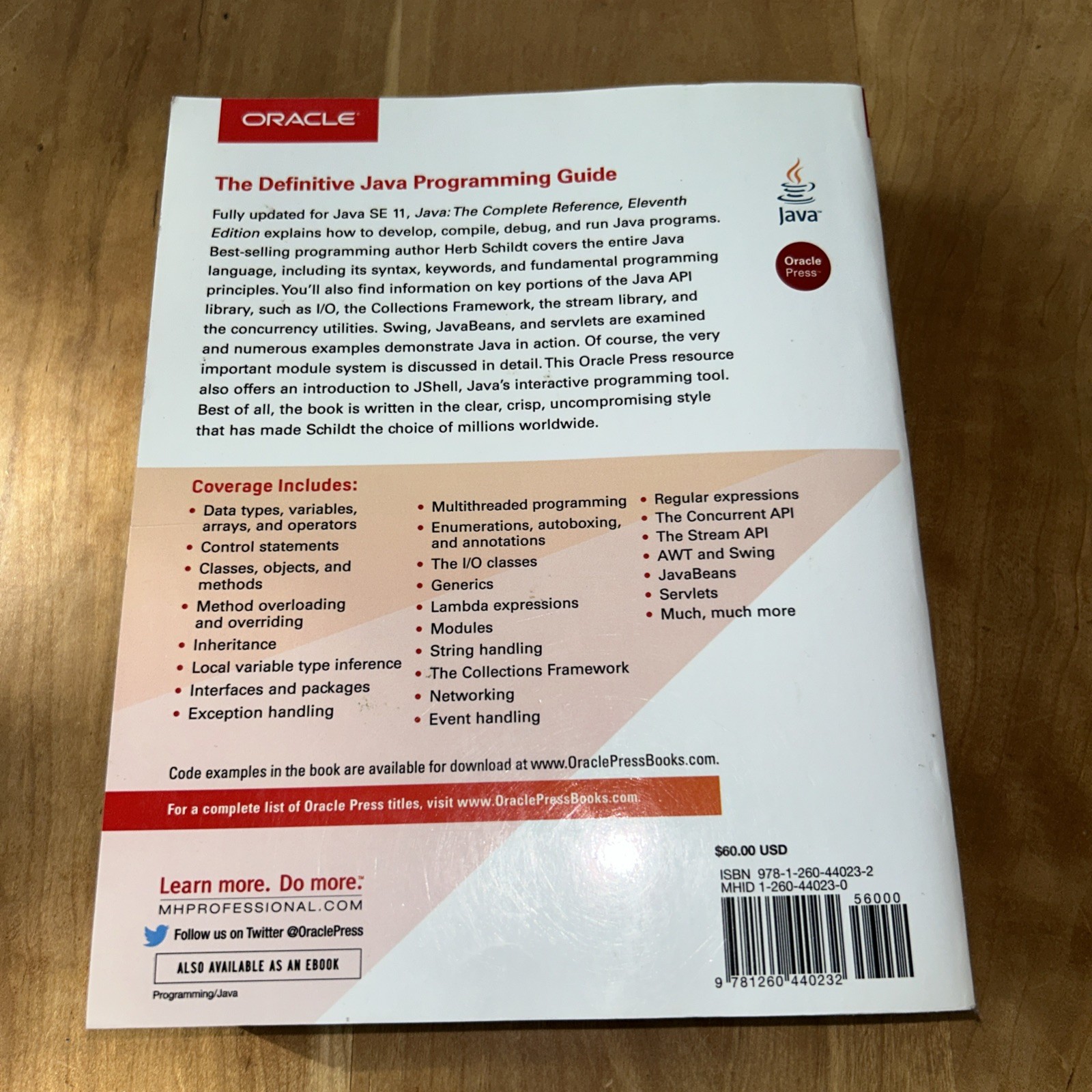 Java: The Complete Reference, Eleventh Edition, Schildt, Herbert, 9781260440232