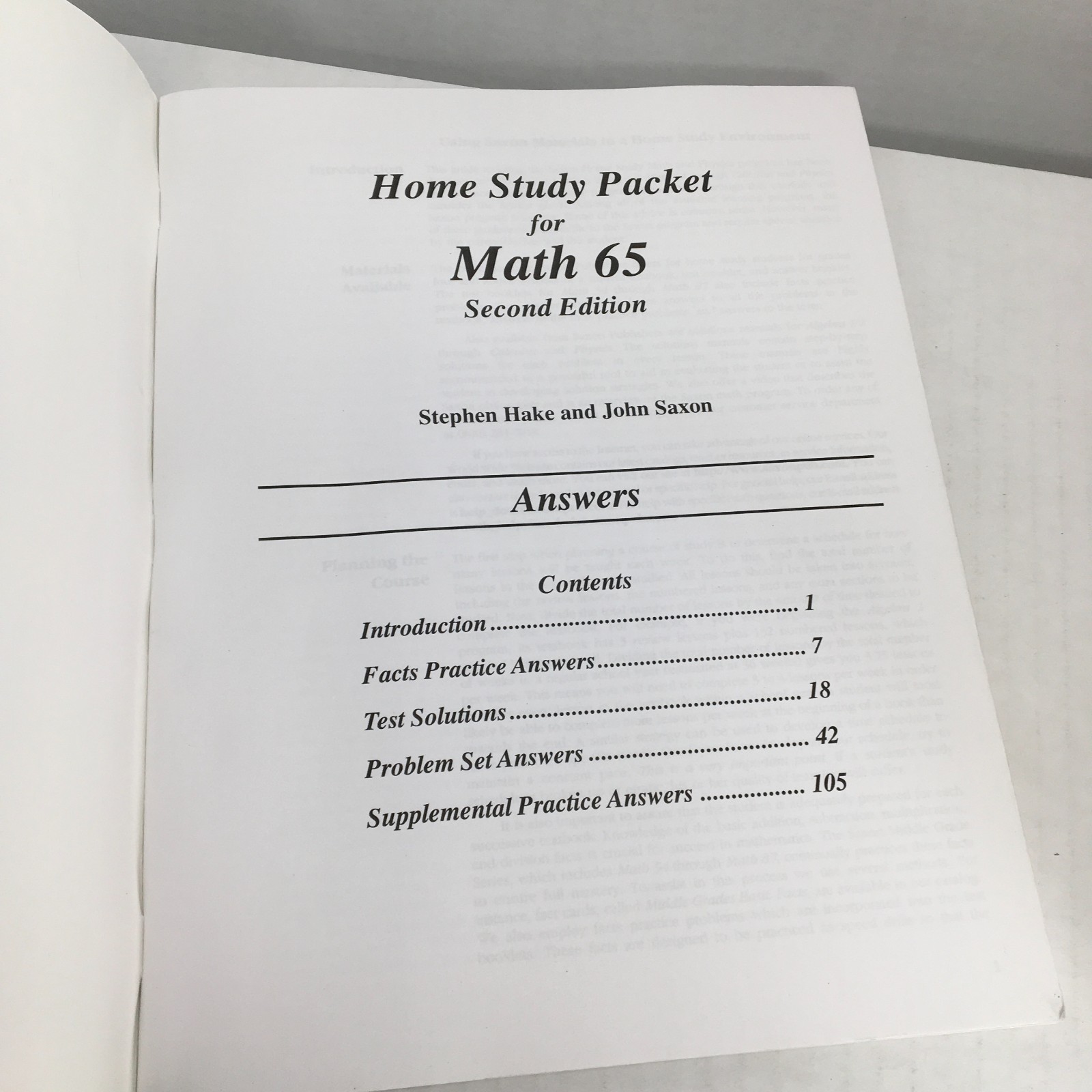 Saxon 65 Math Set 6/5: Textbook and Answer Key; 2nd Second Edition; Homeschool