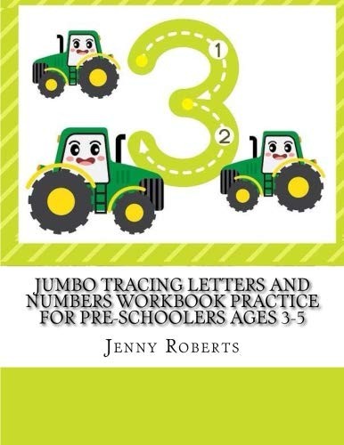 JUMBO TRACING LETTERS AND NUMBERS WORKBOOK PRACTICE FOR By Jenny Roberts **NEW**