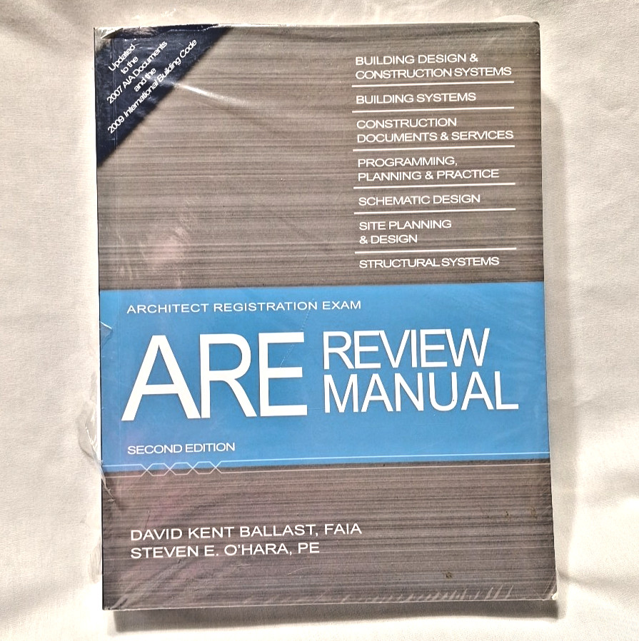 ARE Review Manual 2nd Ed SEALED David Kent Ballast and PE, Steven E O’Hara 2010