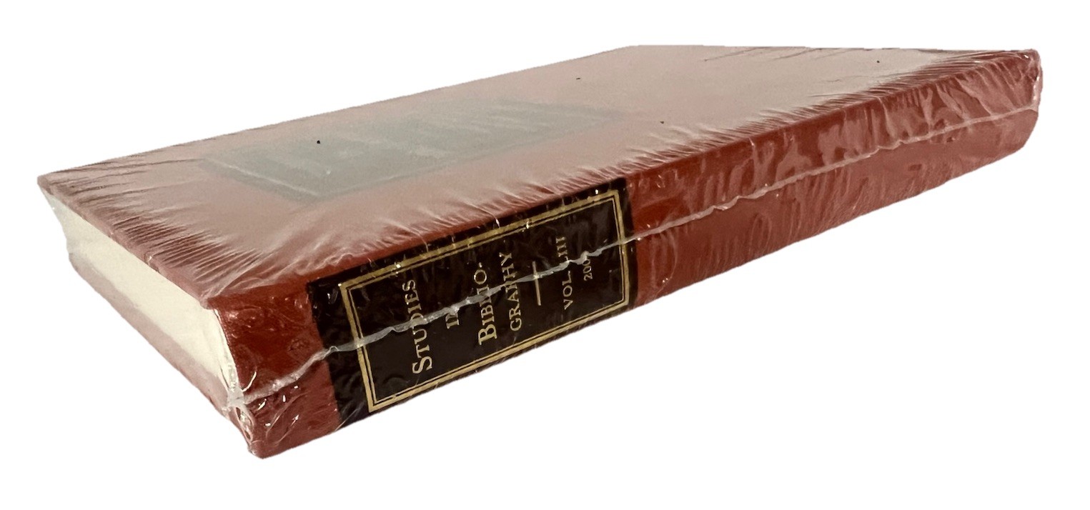 STUDIES IN BIBLIOGRAPHY Vol 53 2000 Bibliographical Society Univ.Virginia-NEW