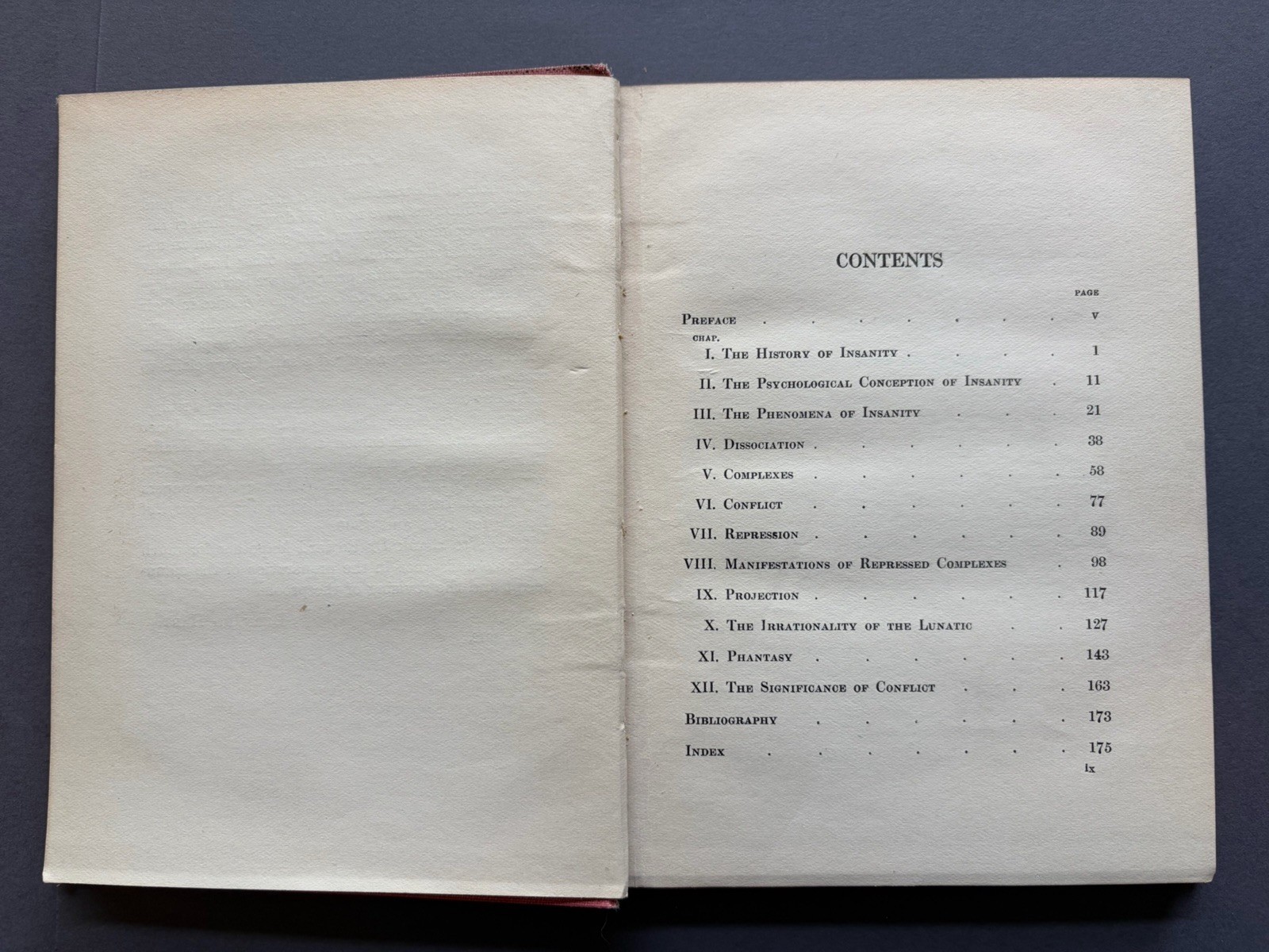 Psychology of Insanity by Bernard Hart (1912, First Edition)