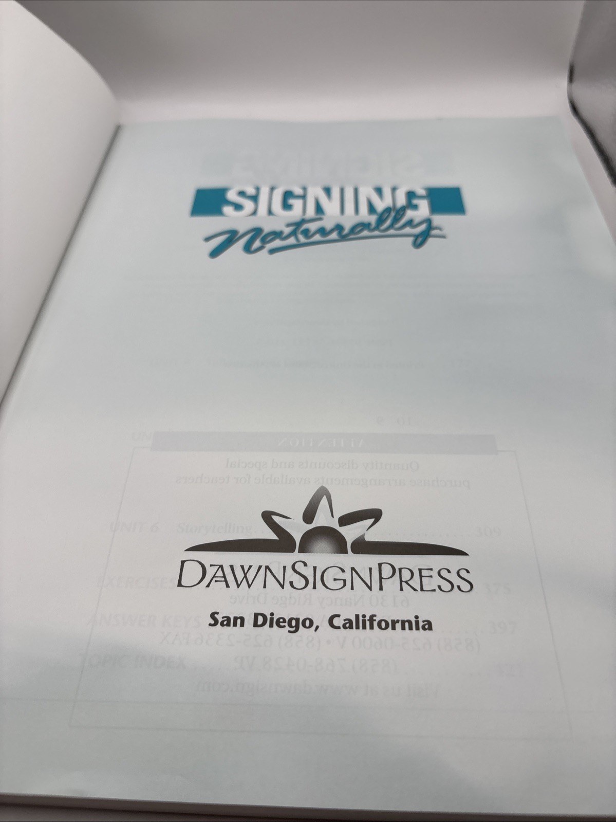 DawnSignPress Signing Naturally Student Workbook Units 1-6 ASL Lentz No Disc
