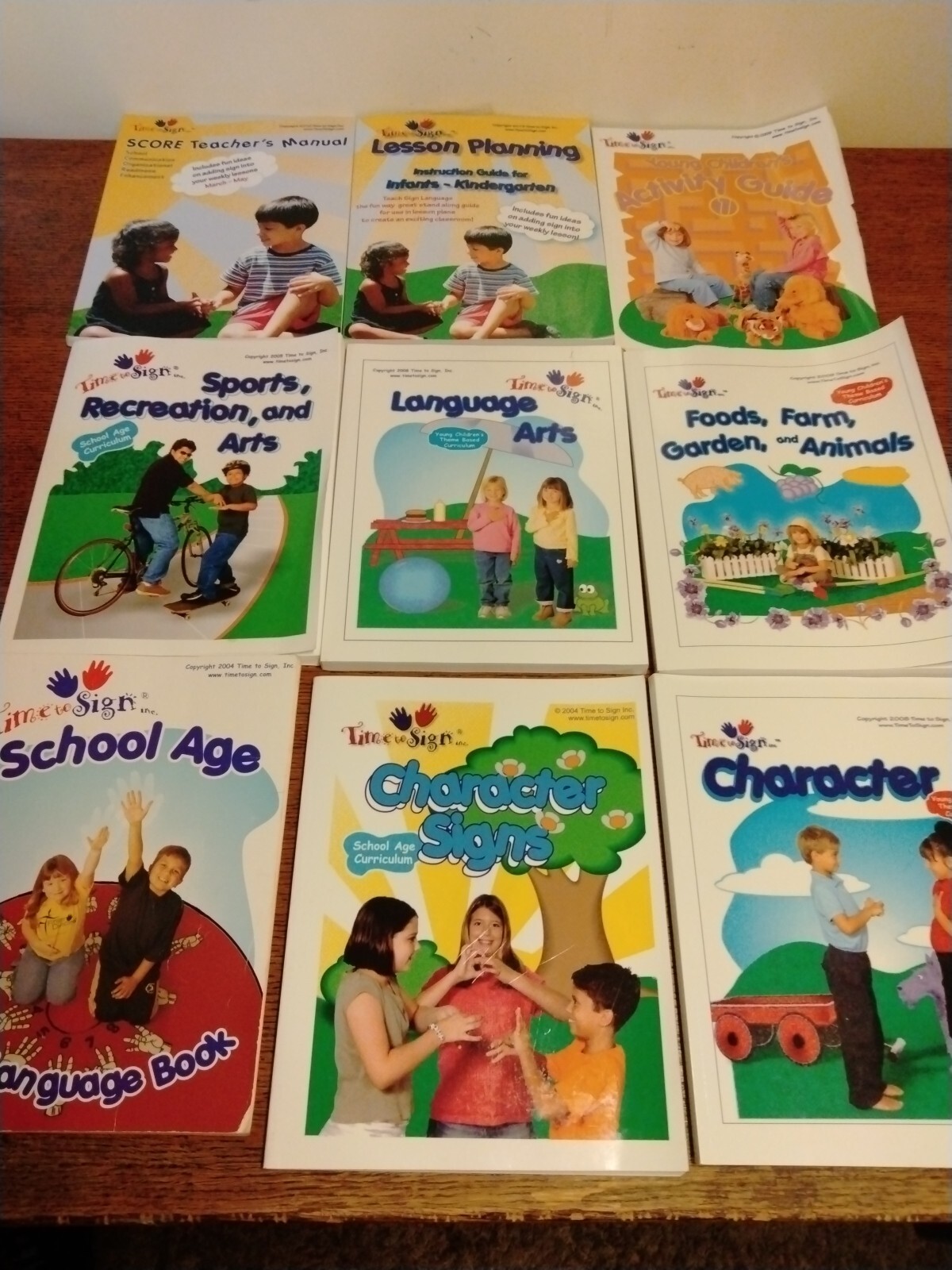 LOT OF 9 TIME SIGN Sign Language 2004 – 15 PLEASE READ Hubler Diffrent Ages