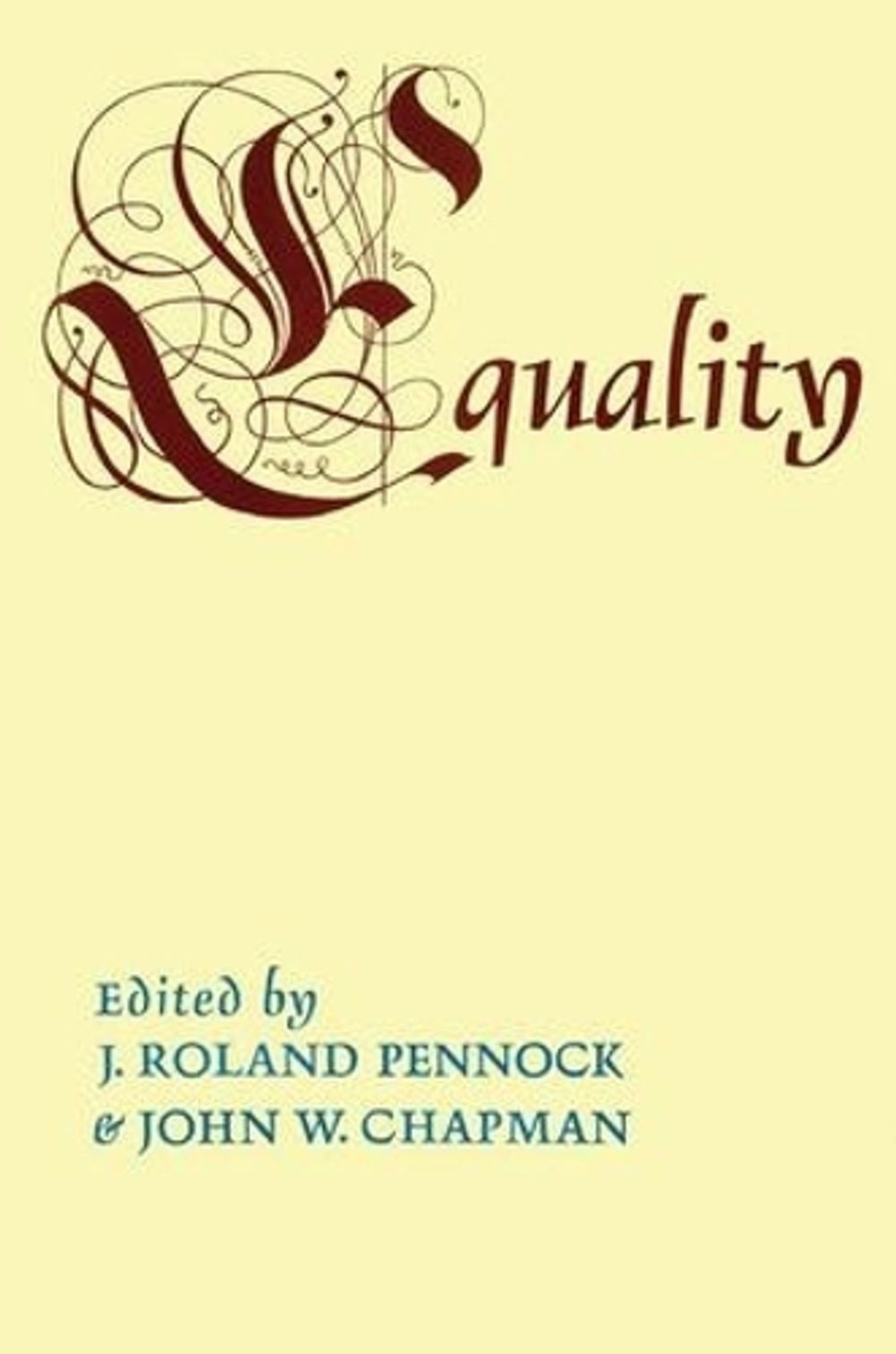 Equality by John W. Chapman (English) Hardcover Book