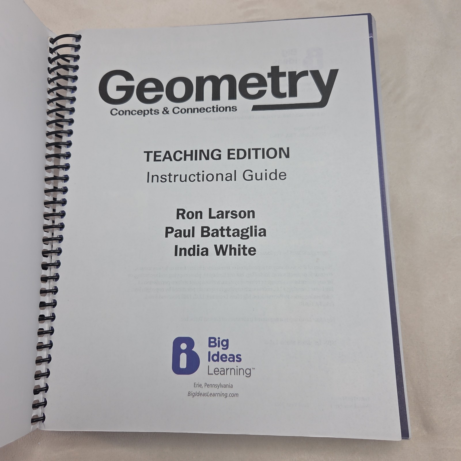 Geometry Concepts & Connections Teaching Edition Instructional Guide 2025 Larson