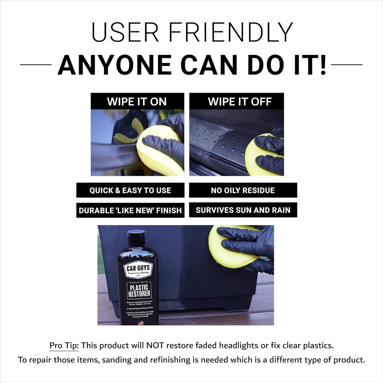 Revitalize Your Vehicle: 8 Oz Plastic and Trim Restorer with Lasting Results