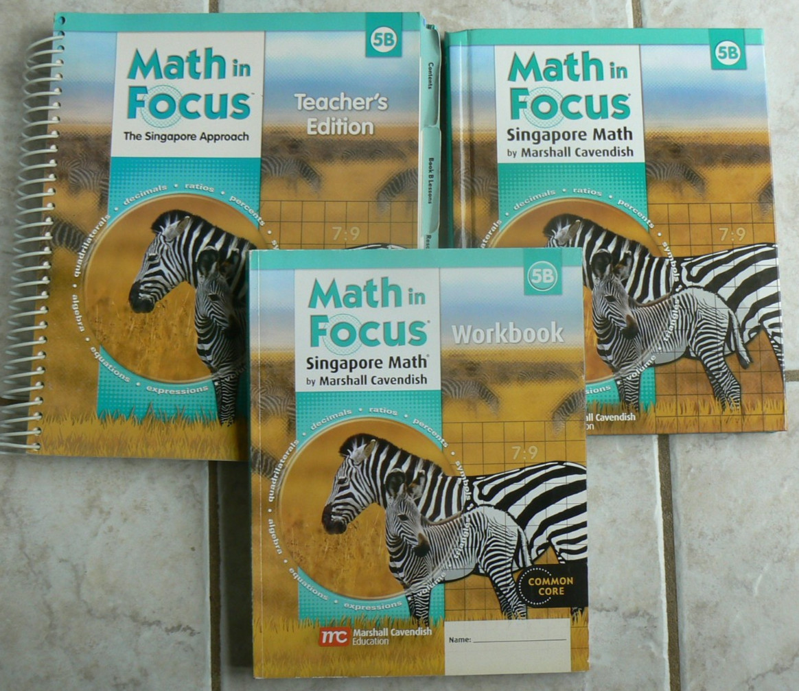Math in Focus,Singapore Marshall Cavendish Level 5B TE,Text,Workbook ALL CLEAN!