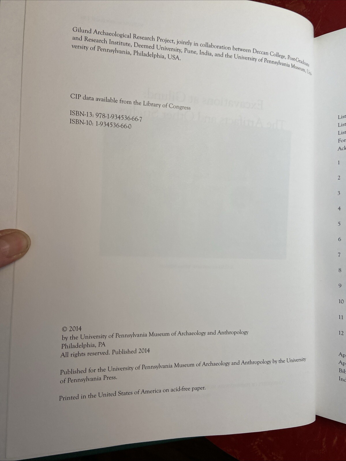 Museum Monograph Ser: Excavations at Gilund : The Artifacts & Other Studies 2014