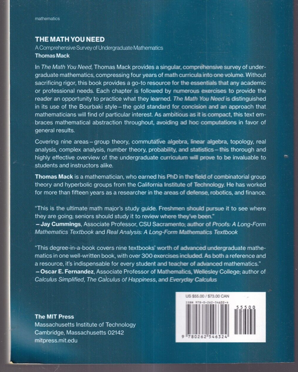 THE MATH YOU NEED: By Thomas Mack (2023 Trade Paperback){L8}