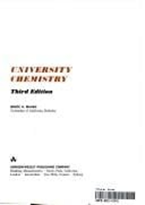 University Chemistry Hardcover Bruce M. Mahan