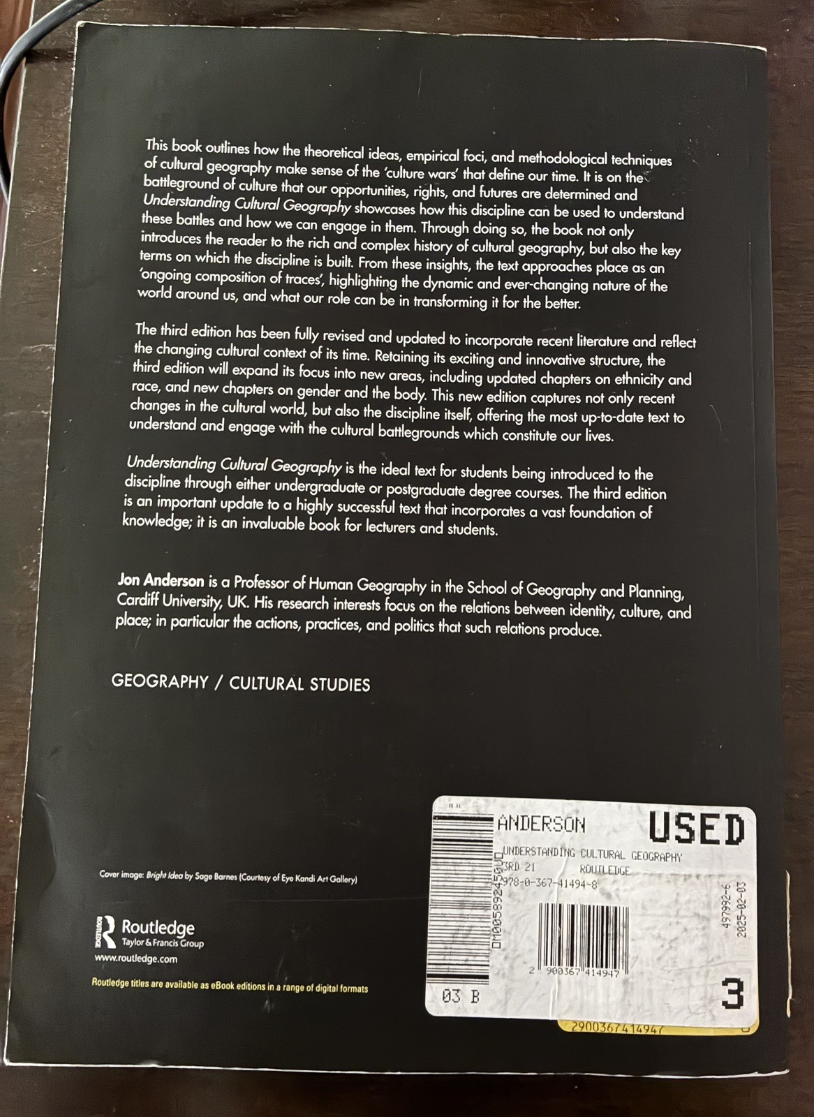 Understanding Cultural Geography Third Edition Paperback Jon Anderson