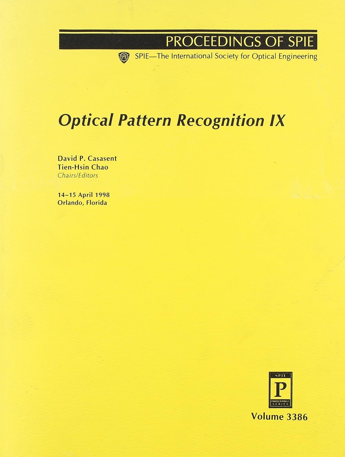 Optical Pattern Recognition IX D.P. Casasent, Tien-Hsin Chao (ed. VG Paperback
