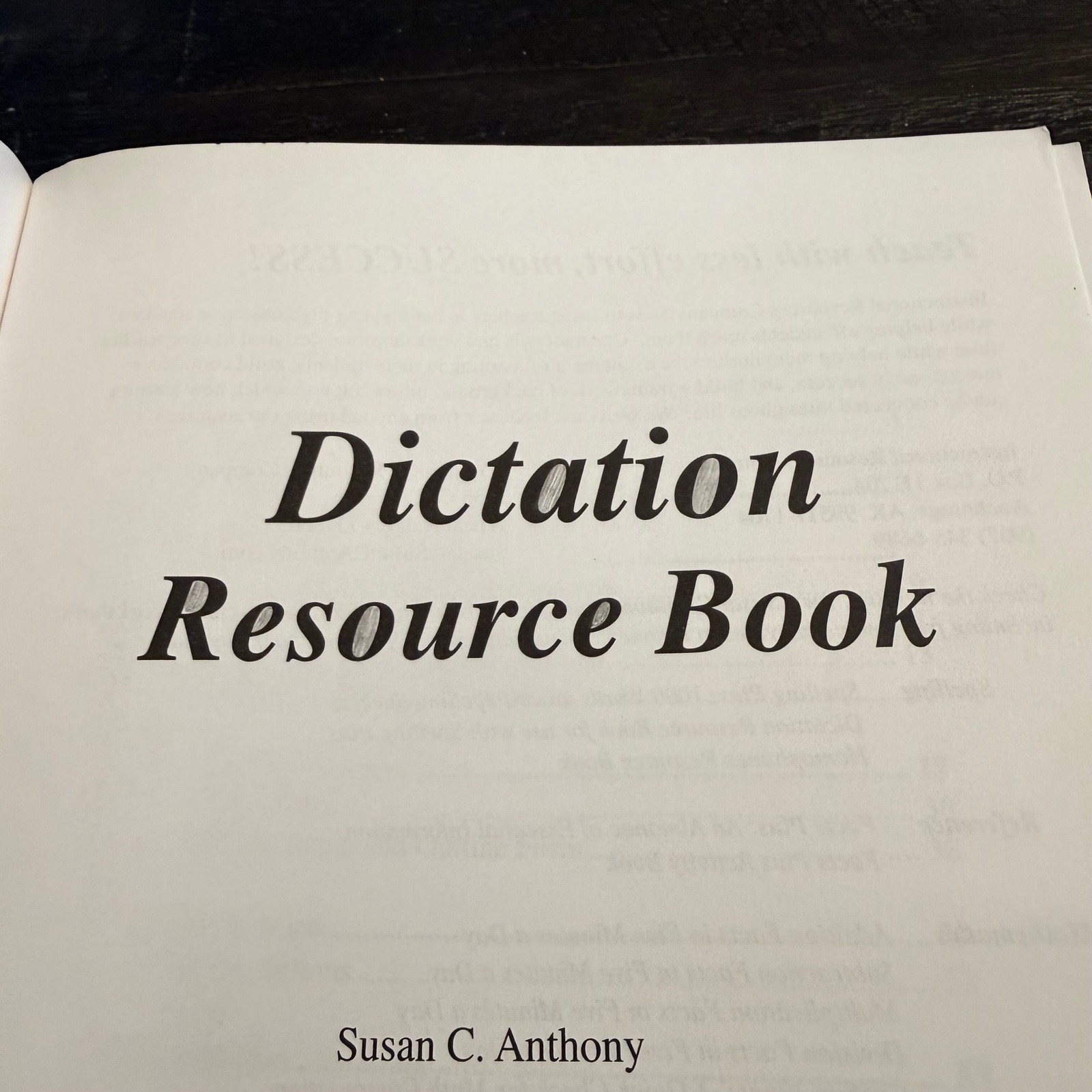 Dictation Resource Book Susan C Anthony Spelling Punctuation Grades 1-6 2007