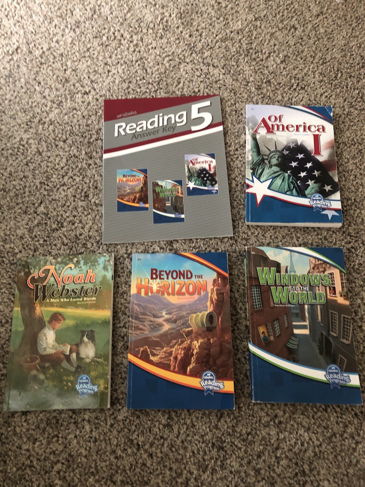 Abeka 5th Grade 5 Reading Books and Answer Key Lot No Writing in Books