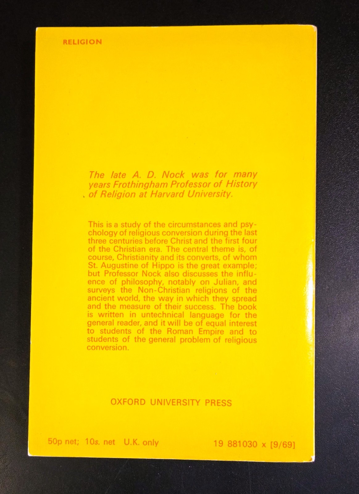 CONVERSION The Old & the New in Religion – A.D. Nock (1969) Oxford Paperback