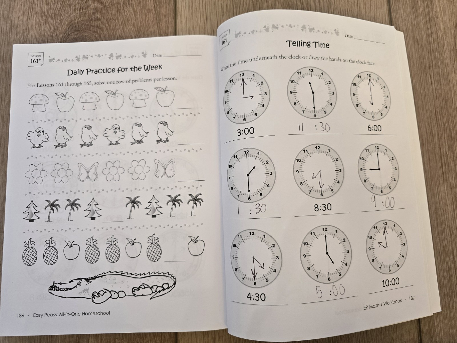 Easy Peasy Home School EP MATH Workbook (2) & Parent Guide Lee Giles 1st Grade