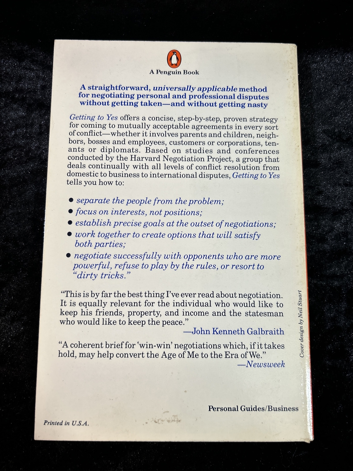 Getting to Yes: Negotiating Agreement Without Giving In – Roger Fisher -p/b 1983