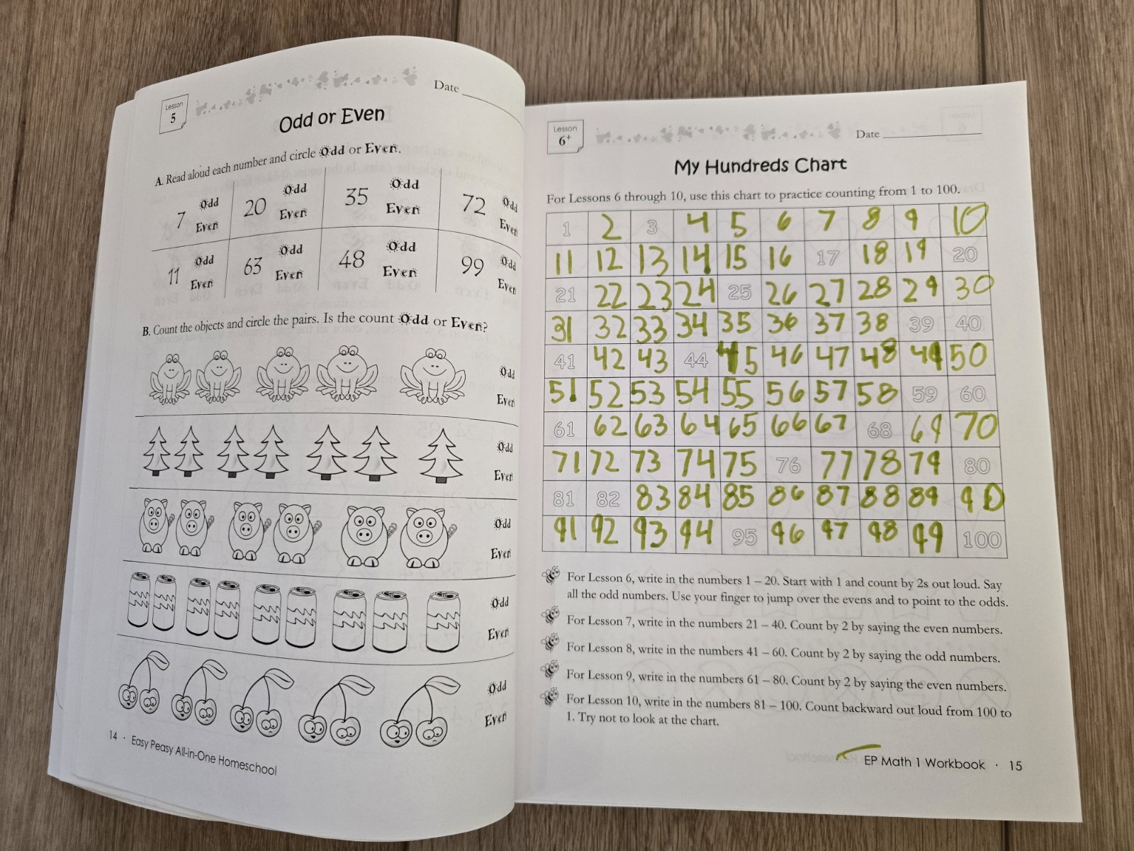 Easy Peasy Home School EP MATH Workbook (2) & Parent Guide Lee Giles 1st Grade
