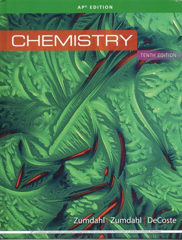 Chemistry by Zumdahl, AP, 10th edition, hardcover, 2018, very good condition